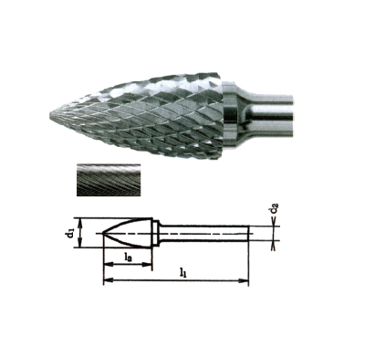硬质合金钢弧形尖头旋转锉